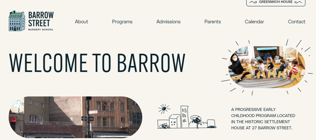 Barrow Street Nursery homepage header