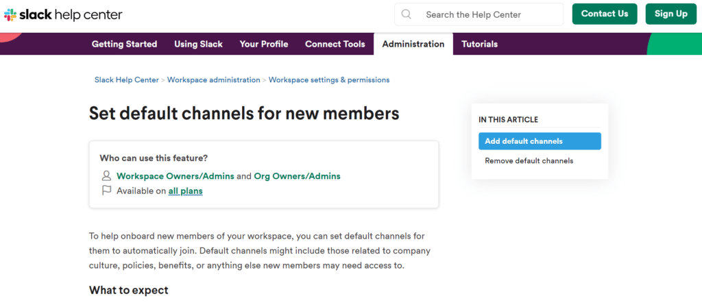 Slack help center 