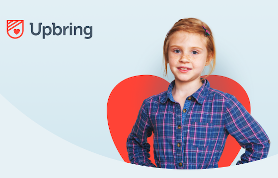 Upbring Website Design - Girl In Front of Red Heart